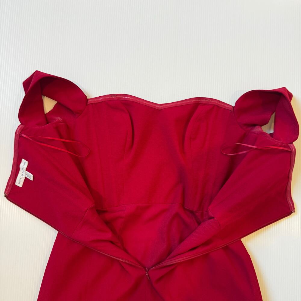 Dress The Population Bailey Bodycon Midi Dress Garnet Off Shoulder Medium Event - Picture 8 of 16